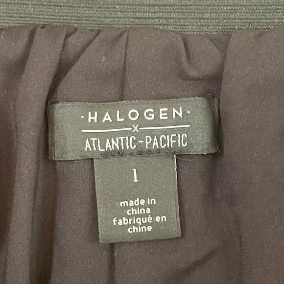 Halogen x Atlantic-Pacific gold lamé waterfall skirt, size large - Picture 3 of 7